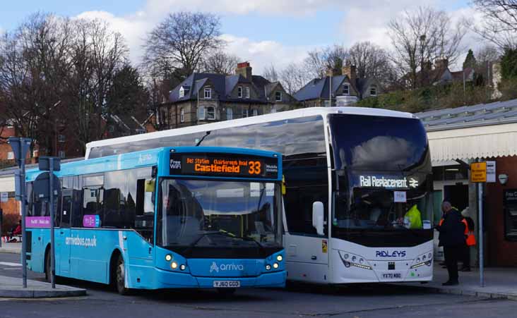 Arriva the Shires VDL SB180 MCV Evolution 2790 & Ridleys Volvo B11RLET Plaxton Panorama YX70MBO